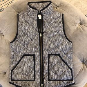 JCrew black and white herringbone vest